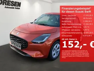 Nowe Suzuki Swift Comfort 83 KM (61 kW) 2026 Pomarańczowy Hatchback