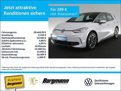 Gebraucht VW ID.3 Pro Performance 150 kW (204 PS) 2023 Weiss / gletscherweiss Kleinwagen