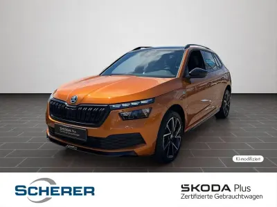 Gebraucht Skoda Kamiq Monte Carlo 150 PS (110 kW) 2023 Phoenixorange premium metallic (metallic) SUV