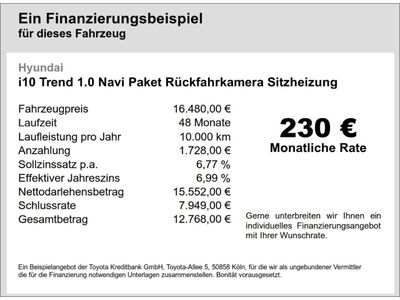 gebraucht Hyundai i10 Trend 1.0 Navi Paket Rückfahrkamera Sitzheizung Lenkradheizung