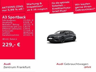 Gebraucht Audi A3 Sportback S-Line 110 PS (80 kW) 2022 Grau Kleinwagen