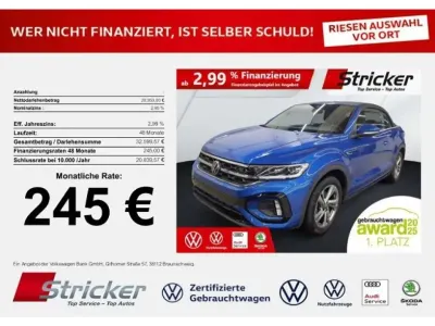 Gebraucht VW T-Roc Cabriolet R-line 150 PS (110 kW) 2025 Ravennablau metallic schwarz (metallic) Cabrio