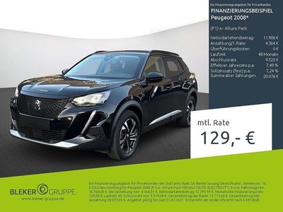 Gebraucht Peugeot e-2008 Allure 100 kW (136 PS) 2022 Schwarz SUV