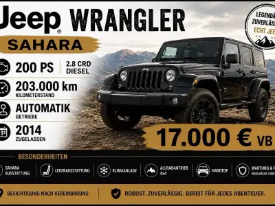 Brugt Jeep Wrangler Sahara 200 HK (147 kW) 2014 Sort SUV