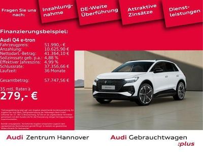 Weiß (2y gletscherweiß metallic) Gebraucht 2025 Audi Q4 e-tron S-Line SUV | 51.991 € (Etwas zu teuer)