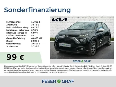 Gebraucht Citroën C3 Feel 83 PS (61 kW) 2022 Schwarz  met. Kleinwagen