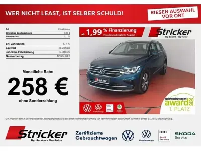 Gebraucht VW Tiguan Elegance 245 PS (180 kW) 2022 Nightshade blue metallic (metallic) SUV