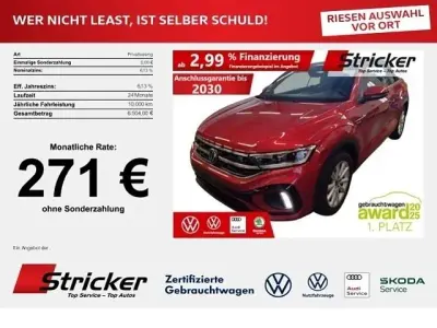 Gebraucht VW T-Roc Cabriolet R-line 150 PS (110 kW) 2025 Kings red metallic schwarz (metallic) Cabrio