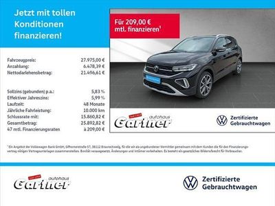 Schwarz (deep black perleffekt) Gebraucht 2024 VW T-Cross Style SUV | 27.975 € (Etwas zu teuer)