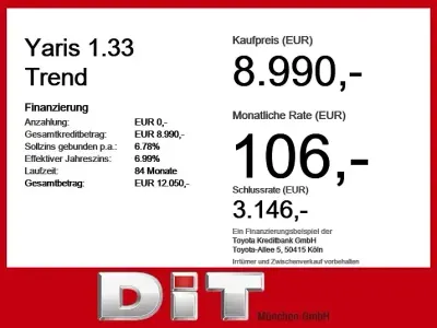 Gebraucht Toyota Yaris Trend 99 PS (72 kW) 2013 Weiss Kleinwagen