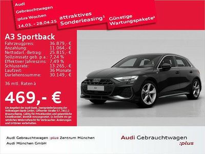 Gebraucht Audi A3 S-Line 150 PS (110 kW) 2024 Schwarz Limousine