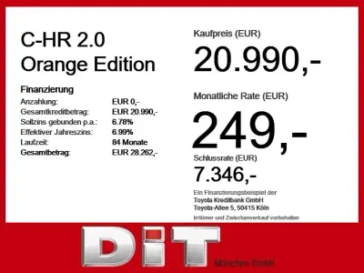 Gebraucht Toyota C-HR Edition 184 PS (135 kW) 2019 Infernorange / dach schwarz (metallic) SUV