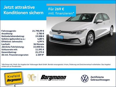 Weiss / oryxweiss perlmutteffekt Gebraucht 2020 VW Golf VIII Life | 21.791 € (Fairer Preis)