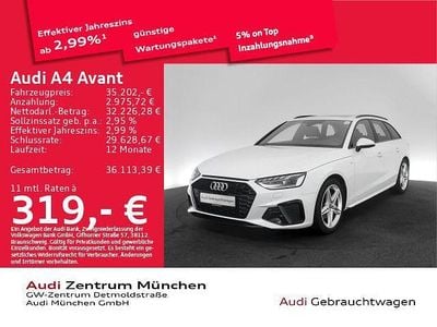 Gebraucht Audi A4 S-Line 204 PS (150 kW) 2022 Gletscherweiß metallic Kombi