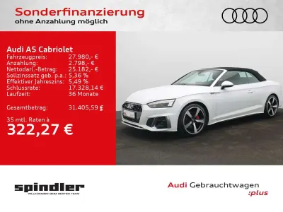 Gebraucht Audi A5 Cabriolet S-Line 204 PS (150 kW) 2023 Gletscherweiß metallic Cabrio