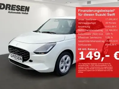 Nowe Suzuki Swift Comfort 83 KM (61 kW) 2025 Biały Hatchback