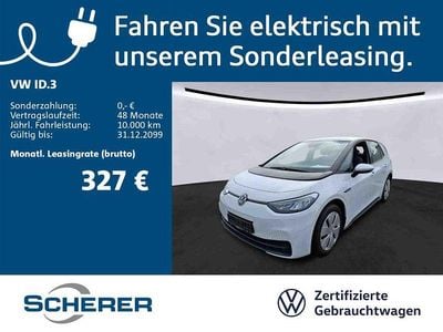 Gebraucht VW ID.3 Pro 107 kW (146 PS) 2022 Gletscherweiß metallic schwarz (metallic) Kleinwagen