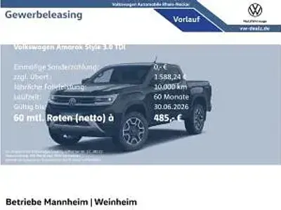 Nouă VW Amarok Style 241 CP (177 kW) 2026 Negru Pickup