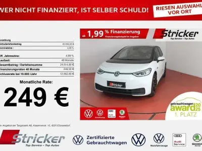 Gebraucht VW ID.3 Style 150 kW (204 PS) 2020 Gletscherweiß metallic schwarz (metallic) Kleinwagen