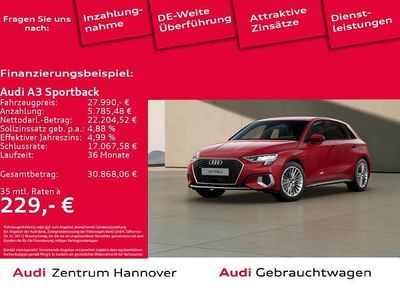 Rot (y1 tangorot metallic) Gebraucht 2022 Audi A3 Advanced Plus Limousine | 27.991 € (Etwas zu teuer)