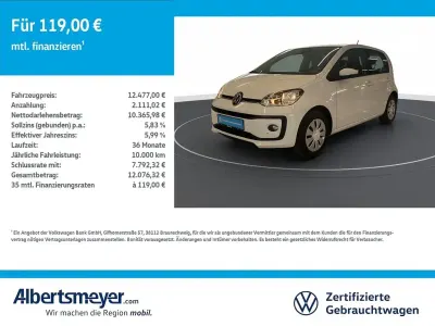 Gebraucht VW up! move up! 65 PS (47 kW) 2023 Weiß Kleinwagen