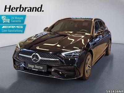 Metalliclack obsidianschwarz Gebraucht 2024 Mercedes C300e AMG Kombi | 42.790 € (Fairer Preis)