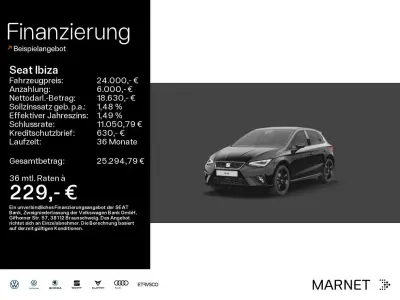 Neu Seat Ibiza Black Edition 116 PS (85 kW) 2025 Mitternachtsschwarz Kleinwagen