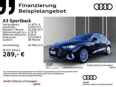 Schwarz Gebraucht 2023 Audi A3 Advanced Plus Limousine | 21.879 € (Guter Preis)