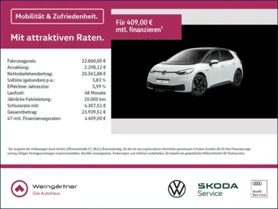 Gebraucht VW ID.3 Pro Performance 150 kW (204 PS) 2021 Weiß Kleinwagen