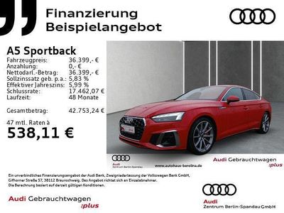 Rot Gebraucht 2021 Audi A5 Sportback S-Line Kleinwagen | 36.399 € (Etwas zu teuer)