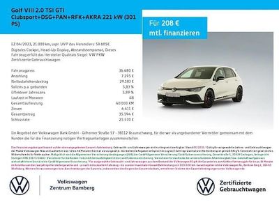 Gebraucht VW Golf VIII GTI Clubsport 300 PS (220 kW) 2023 Weiß Limousine