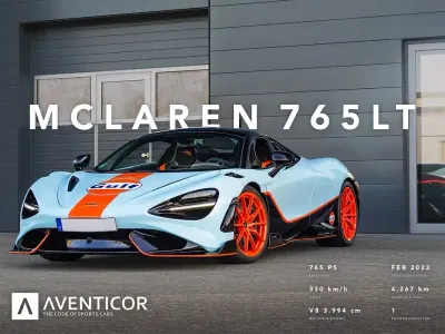 Occasion McLaren 765LT 765 ch (562 kW) 2023 Bleue Cabriolet