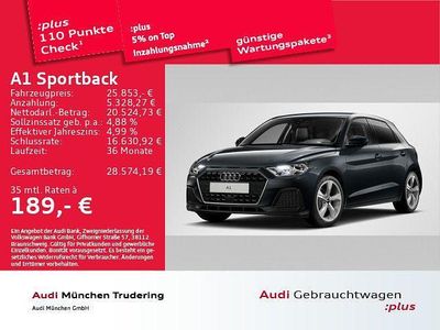 Gebraucht Audi A1 Sportback Advanced Plus 116 PS (85 kW) 2025 Manhattangrau metallic Kleinwagen
