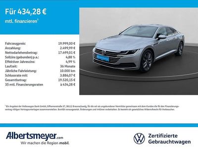 Gebraucht VW Arteon Basis 150 PS (110 kW) 2018 Silber Kleinwagen