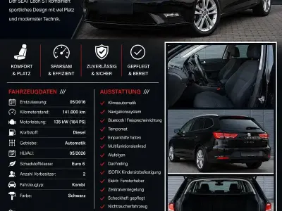 Gebraucht Seat Leon ST 184 PS (135 kW) 2017 Schwarz Kombi