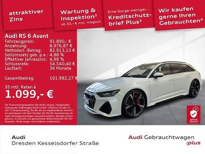 Gebraucht Audi RS6 Ambiente 600 PS (441 kW) 2022 2y gletscherweiß metallic Kombi