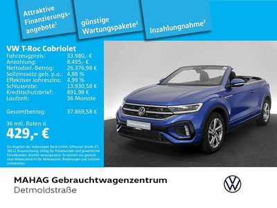 Gebraucht VW T-Roc Cabriolet R-line 150 PS (110 kW) 2025 Ravennablau metallic/schwarz Cabrio