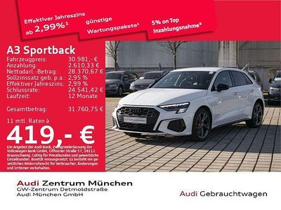 Gletscherweiß metallic Gebraucht 2022 Audi A3 S-Line Limousine | 30.981 € (Teuer)