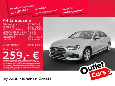 Używany Audi A4 Advanced 204 KM (150 kW) 2023 Srebrny Sedan/Limuzyna