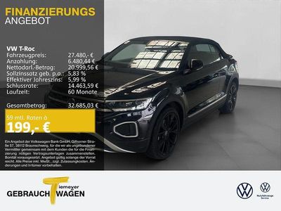 Gebraucht VW T-Roc Cabriolet Style 150 PS (110 kW) 2022 Schwarz Cabrio