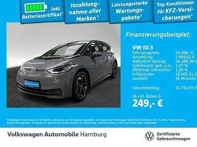 Gebraucht VW ID.3 Pro 106 kW (145 PS) 2021 C2 mondsteingrau Kleinwagen