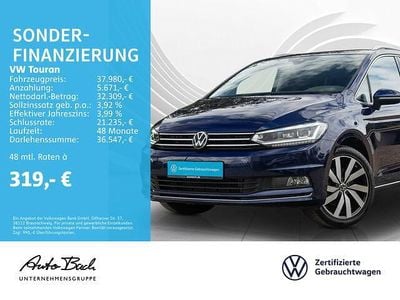 Gebraucht VW Touran Highline 150 PS (110 kW) 2022 Blau (atlantik blue metallic) Van / Kleinbus