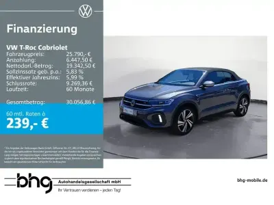 Gebraucht VW T-Roc Cabriolet R-line 150 PS (110 kW) 2022 Schwarz Cabrio
