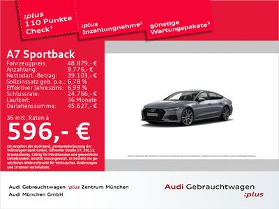 gebraucht Audi A7 Sportback 50 TDI qu. S line StdHzg/20"Zoll/HuD/HD-Matrix