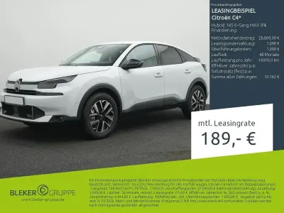 Neu Citroën C4 145 PS (106 kW) 2025 Perla nera schwarz met Limousine