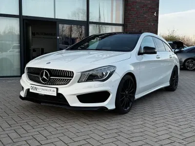 Gebraucht Mercedes CLA250e Shooting Brake AMG 211 PS (155 kW) 2015 Calcitweiss  unilack Kombi