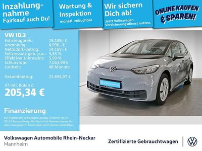 Gebraucht VW ID.3 Pure 110 kW (150 PS) 2021 Grau Kleinwagen