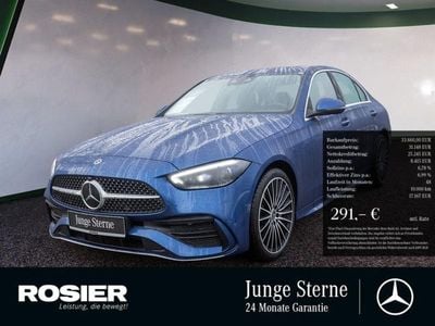 Blau / spektralblau Gebraucht 2022 Mercedes C200 AMG line Limousine | 33.660 € (Guter Preis)