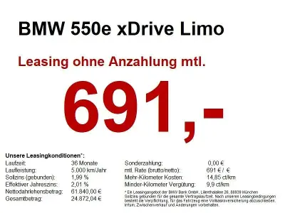 Gebraucht BMW 550e Sport Line 489 PS (359 kW) 2025 Grau Limousine