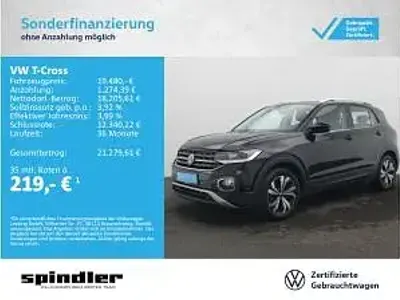 Gebraucht VW T-Cross 110 PS (80 kW) 2021 Schwarz (deep black perleffekt) SUV